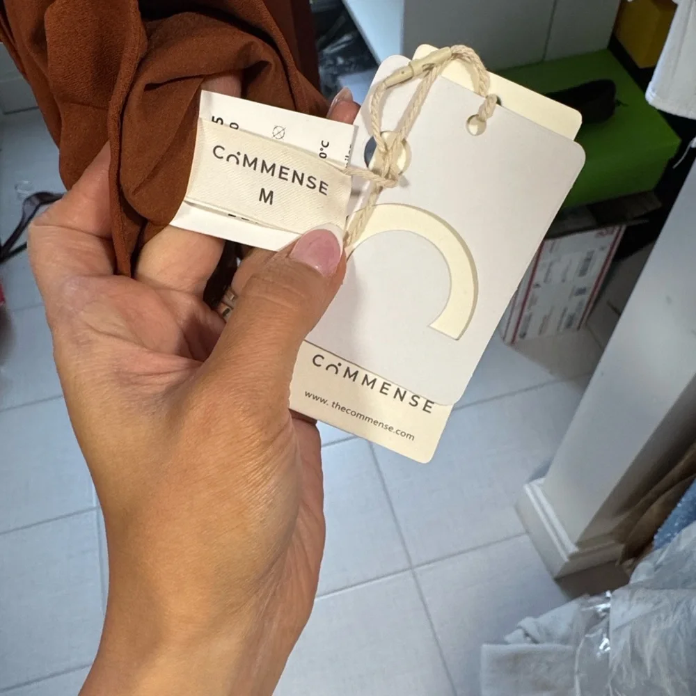 Commense Sleeveless Mini Dress in Rust with Gold Buttons - Picture 2 of 7